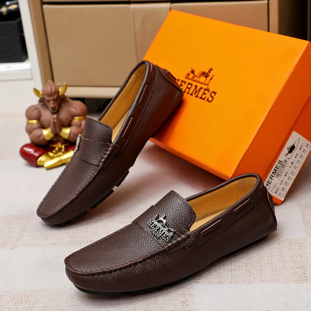 Men's shoes 💰360 🕷🕷【HERMES】The same style as Hermès counters🇨🇳Classic slip-on shoes 1:1 mold opening💯Original quality🍓Using imported first-layer cowhide🍅Pigskin lining🌶🌶Super high-end men's leather shoes🇨🇳Solid and stable Very special🍇 Color, optional! Code number 38-45……